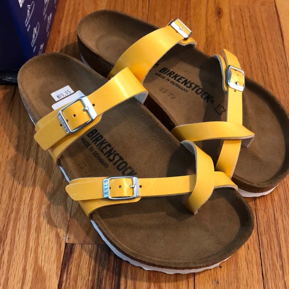 birkenstock mayari amber yellow